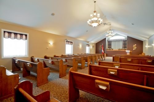 A photo of the chapel at Pilon Family Funeral Home.